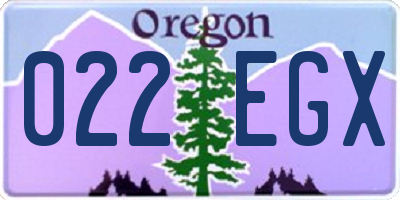 OR license plate 022EGX