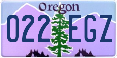 OR license plate 022EGZ