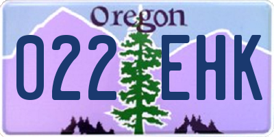 OR license plate 022EHK