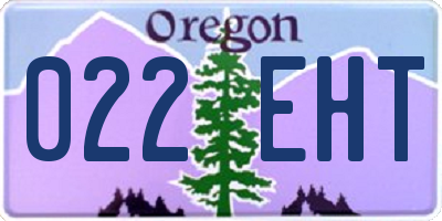 OR license plate 022EHT