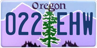 OR license plate 022EHW