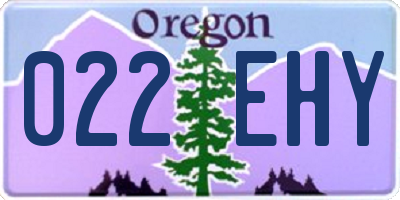 OR license plate 022EHY