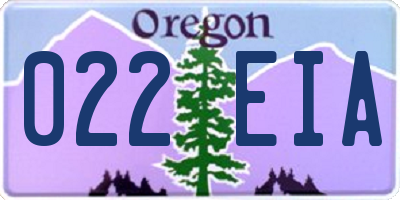 OR license plate 022EIA