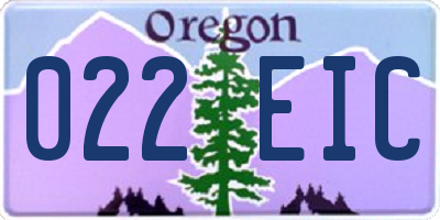 OR license plate 022EIC