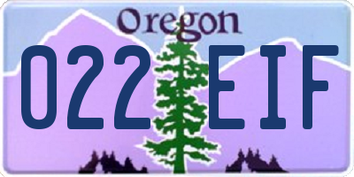 OR license plate 022EIF