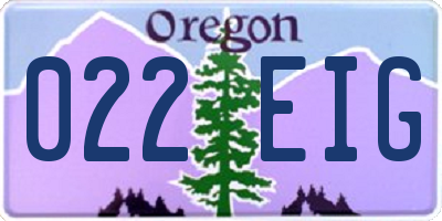 OR license plate 022EIG