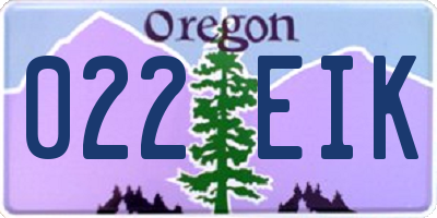 OR license plate 022EIK