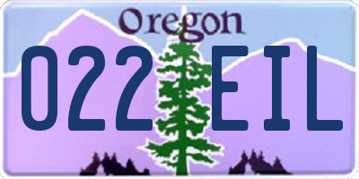 OR license plate 022EIL