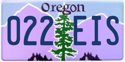 OR license plate 022EIS