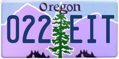 OR license plate 022EIT