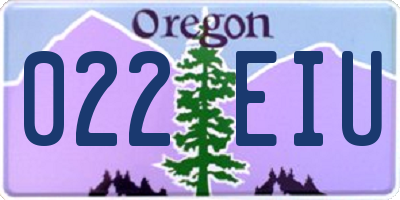 OR license plate 022EIU
