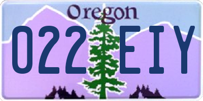 OR license plate 022EIY