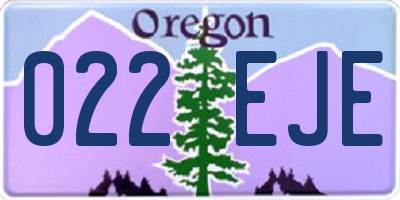 OR license plate 022EJE