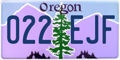 OR license plate 022EJF