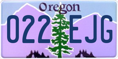 OR license plate 022EJG