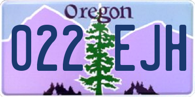 OR license plate 022EJH