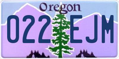 OR license plate 022EJM