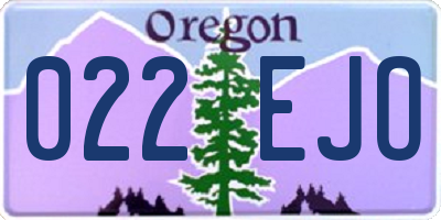 OR license plate 022EJO