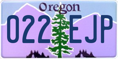 OR license plate 022EJP