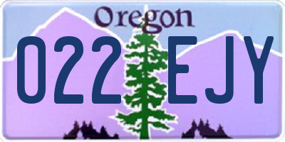 OR license plate 022EJY