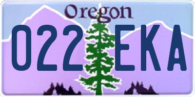 OR license plate 022EKA