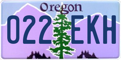 OR license plate 022EKH