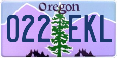 OR license plate 022EKL