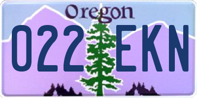 OR license plate 022EKN