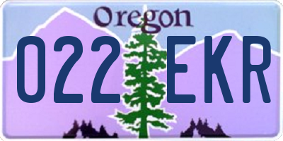 OR license plate 022EKR