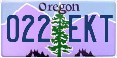 OR license plate 022EKT