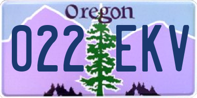 OR license plate 022EKV