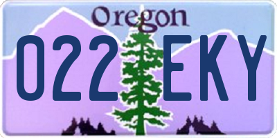 OR license plate 022EKY