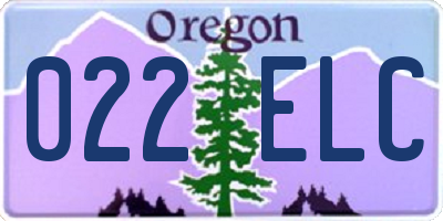 OR license plate 022ELC