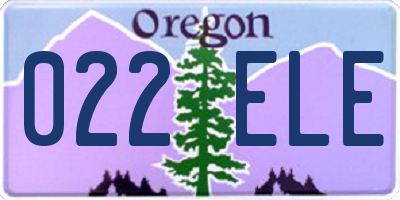 OR license plate 022ELE
