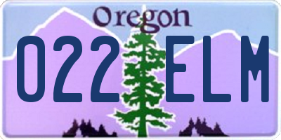 OR license plate 022ELM