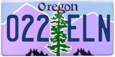 OR license plate 022ELN