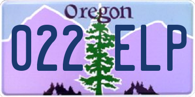 OR license plate 022ELP