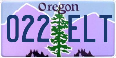 OR license plate 022ELT