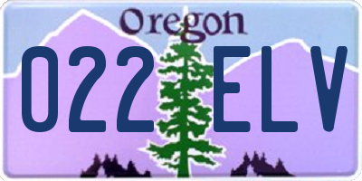 OR license plate 022ELV