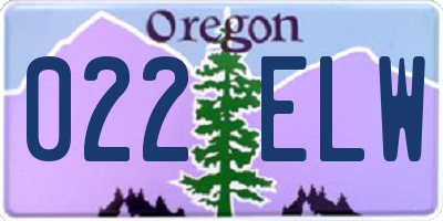 OR license plate 022ELW