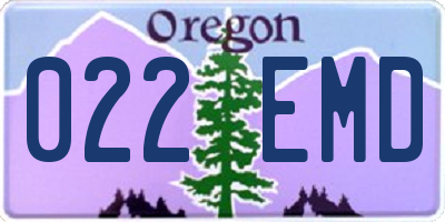 OR license plate 022EMD