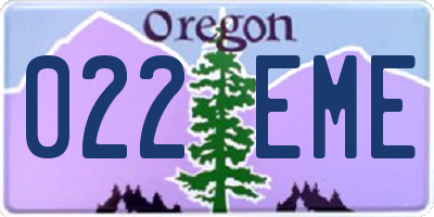 OR license plate 022EME