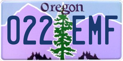 OR license plate 022EMF
