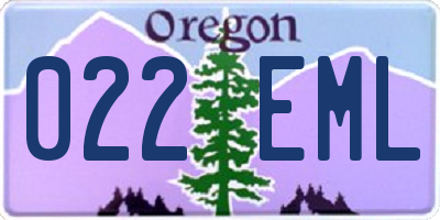 OR license plate 022EML