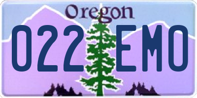OR license plate 022EMO