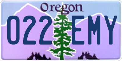 OR license plate 022EMY