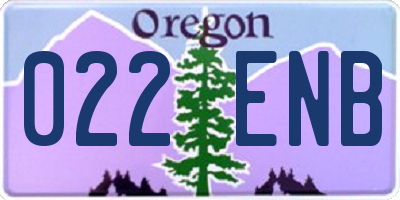 OR license plate 022ENB