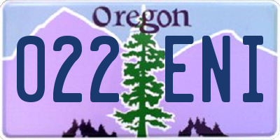 OR license plate 022ENI