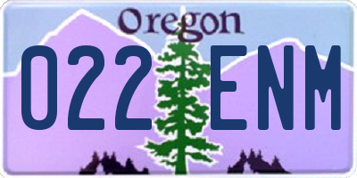 OR license plate 022ENM