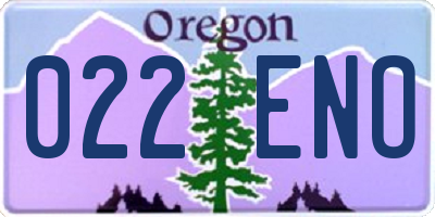 OR license plate 022ENO
